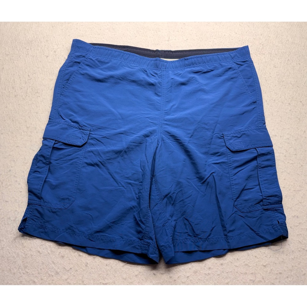 LL Bean Mens Blue Cargo Swim Trunks Mesh Lined Shorts Size Medium 256554
